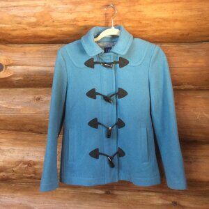 GAP Blue Wool Blend Toggle Zip Up Jacket Coat Size XS